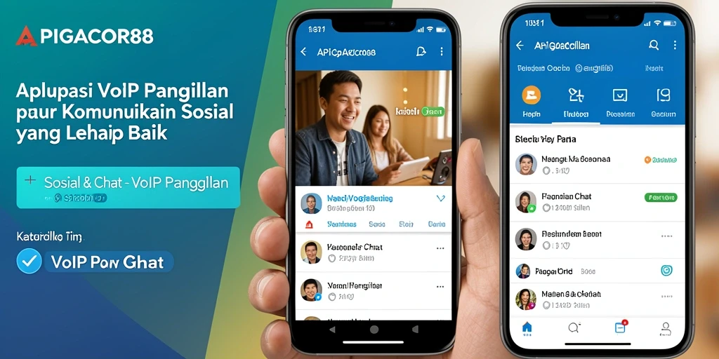 Tampilan antarmuka aplikasi APIGACOR88 untuk panggilan VoIP yang jelas.