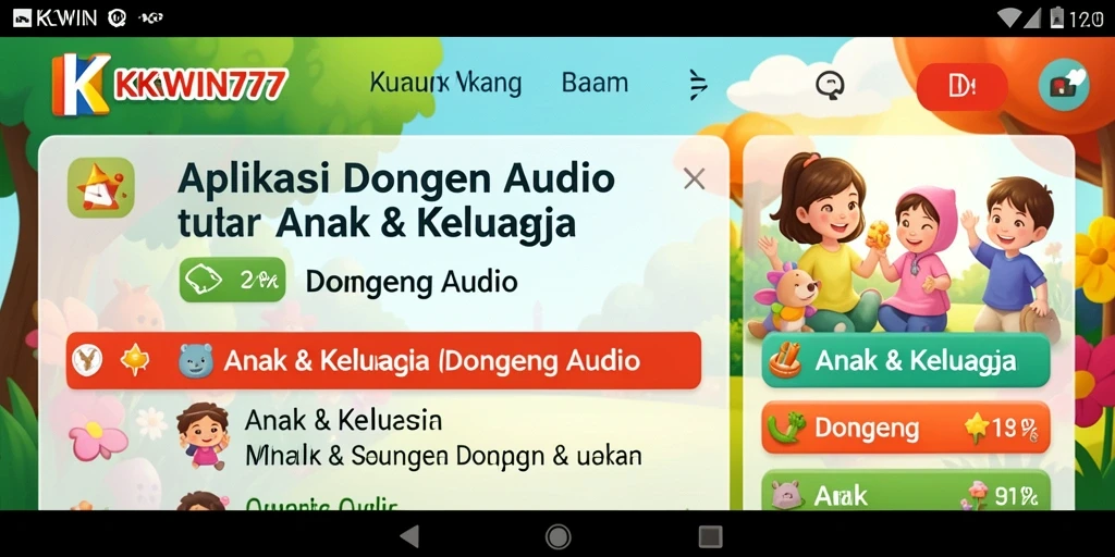 Tampilan antarmuka pengguna KKWIN777 yang menarik dan ramah anak.