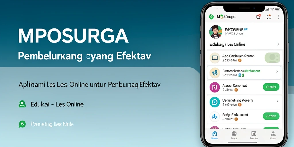 Antarmuka MPOSURGA yang intuitif dan fungsional untuk Les Online.