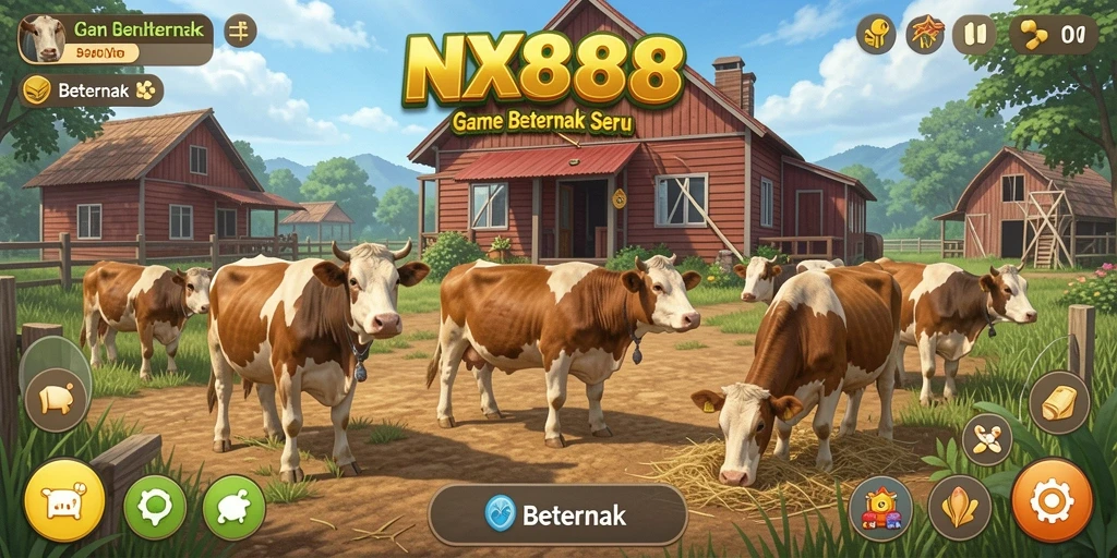 Antarmuka pengguna yang menarik di game Beternak NX888.