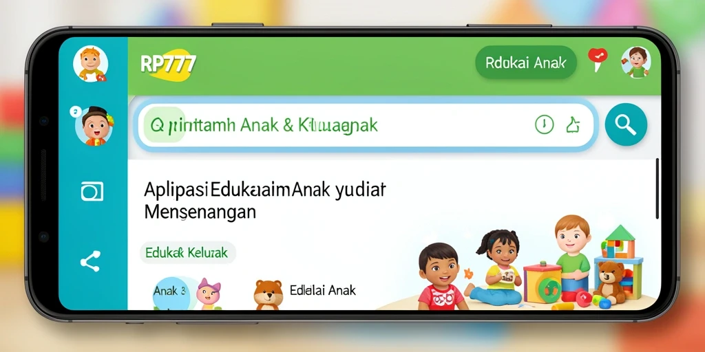 Antarmuka aplikasi RP777 yang ramah anak dan edukatif.