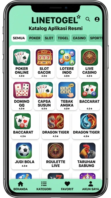 Tampilan katalog aplikasi linetogel
